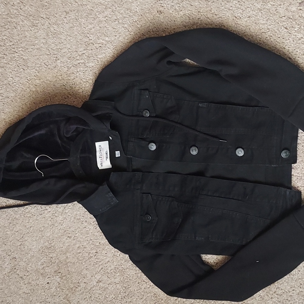Womens XS WallFlower Black Jean jacket, hoodie